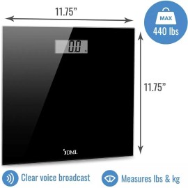 DMI Digital Talking Bathroom Scale, Sleek Tempered Glass, Clinically Accurate