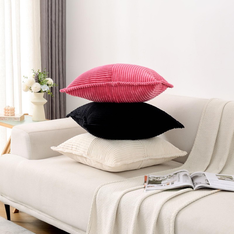 HAUSSY Hot Pink Throw Pillow Covers 20x20 Inch Set of