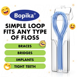 Bopika Floss Threaders Dental Floss for Braces, Bridges, and Implants 280 Count (Pack of 4)