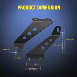 Nilight 2PCS Hood Mounting Brackets for 07-16 Jeep Wrangler JK 20" LED Light Bar