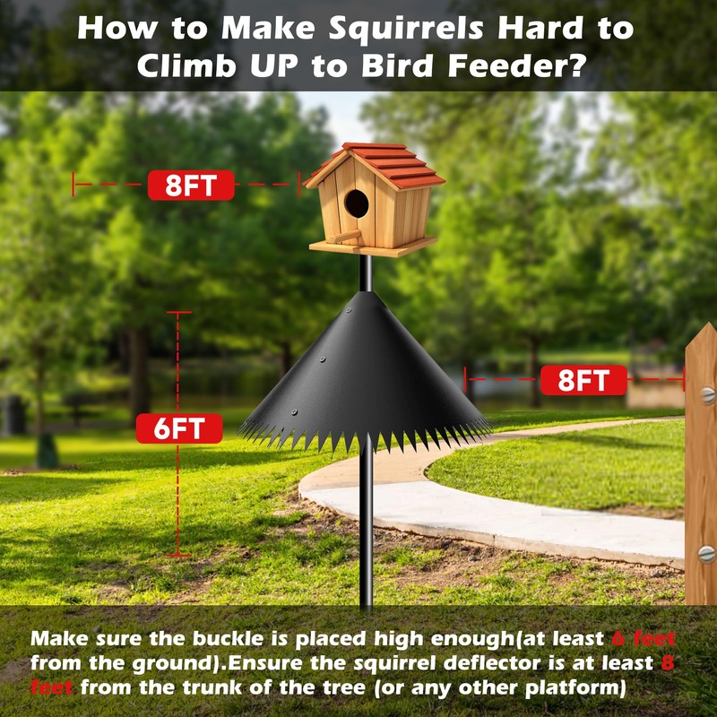2 Pack 19 Inch Squirrel Baffle for Bird Feeder Pole,Waterproof