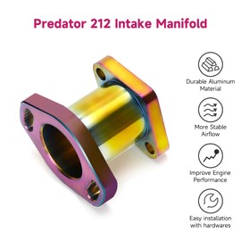 FVRITO Mini Bike Intake Manifold for Predator 212 196cc 224cc Coleman CT200U CT200U-EX BT200X Minibike KT196 Go Kart 6.5HP GX200 GX160 Clone Engine Performance Parts Rainbow
