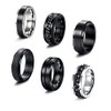 SAILIMUE 6 Pcs 6/8 MM Black Spinner Rings for Men
