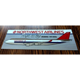 NORTHWEST AIRLINES First To Fly BOEING 747-400s Sticker Decal Original Vintage