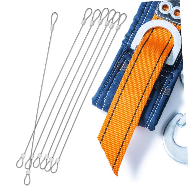 NOLITOY 20pcs Stainless Steel Safety Cable with Loops Antidrop Design