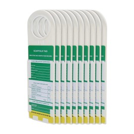 Scaffold Tag, 10PCS Scaffolding Listing, PVC Plastic Waterproof Safety Signs, Engineering Safety Warning Signs for Electricity, Chemical Industry, Industry, Construction Site