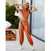 Seetaa Womens 2 Piece Sweatsuits Sets Casual Workout Cropped Tee