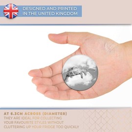 Destination Vinyl ltd Magnet for Refrigerator, Fridge BW - Cute Frisbee Turtle Funny Animal Pets for Office, Cabinet and Whiteboard, Magnetic Stickers, 40999