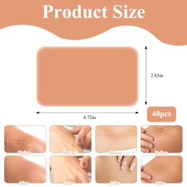 Pack of 40 Tattoo Covers Waterproof Tattoo Cover 72 x 120 mm Tattoo Cover Up Plasters Tattoo Cover Up Tattoo Cover Up Tattoo Cover for Masking Tattoos Mole Scars Bruising