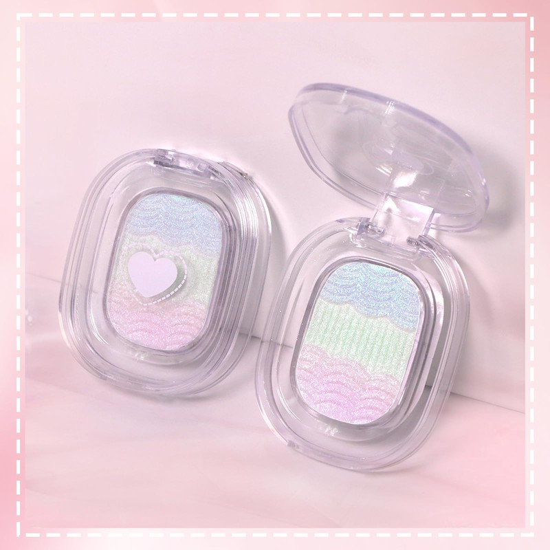 HOSAILY Chameleon Face Highlighter Palette, Multichrome Glitter Shimmer Rainbow Eyeshadow