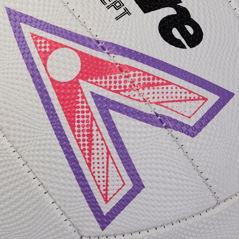Mitre Intercept Netball | Soft-Feel Style | Durable Design, White/Purple/Pink,