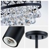 WUZUPS Crystal Drum Chandelier Flushmount Ceiling Light Modern Lighting Fixture