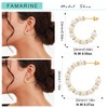 FAMARINE Pearl Earrings for Women Pearl Hoop Earrings Lightweight Pearl
