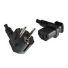 DINIC Power Cable CEE 7/7 to C13 90 Degree Angled
