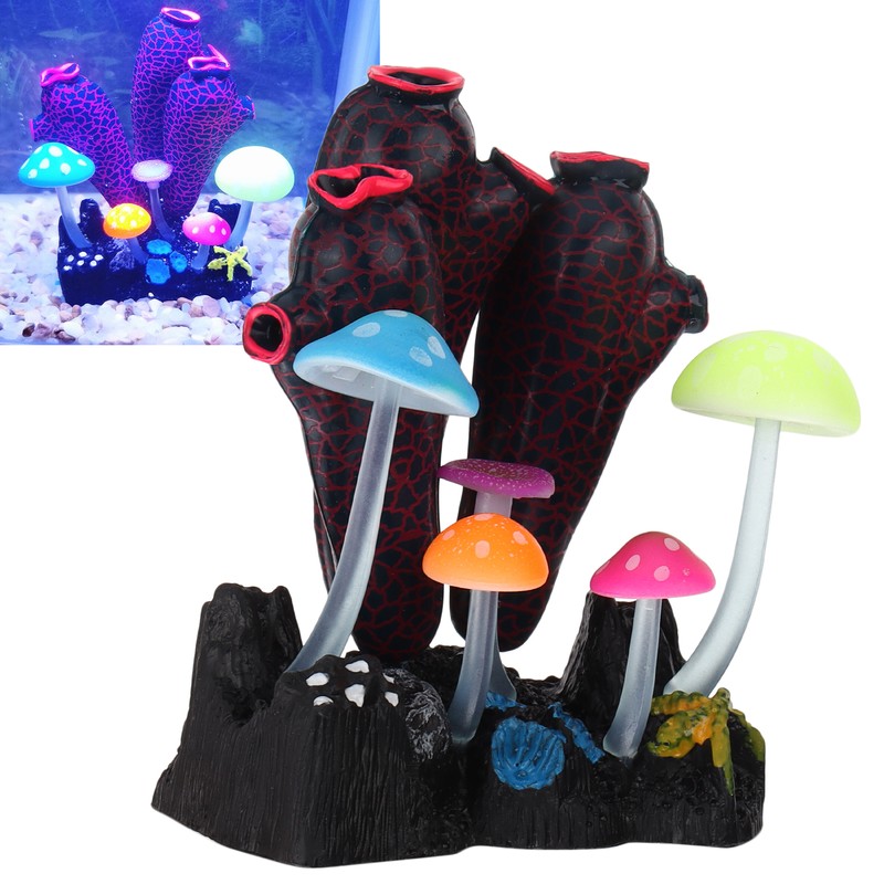 Fish Tank Landscaping Simulation Mushroom Sea Tree Silicon Aquarium Simulation