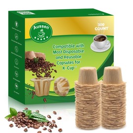 Aussen Disposable Coffee Paper Filters Replacement Kerig Filter Fit All Keurig Single Serve Filter Brands Compatible with Reusable Single Serve Pods Keurig Coffee Maker (Natural, 300pcs)
