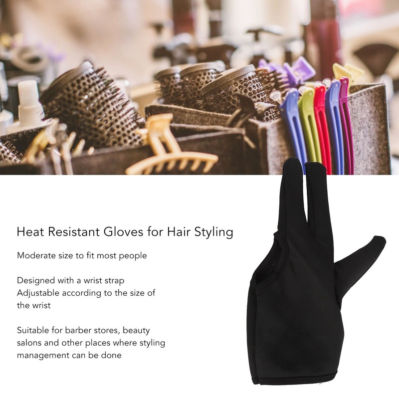 2Pcs 3 Finger Barber Glove Insulated Hair Styling Heat Protector