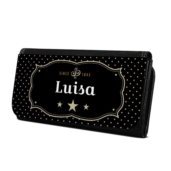 Personalised Name Luisa Retro Crest Wallet, Wallet, Purse Wallet for