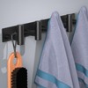 HUFEEOH Coat Hooks Wall Mount, Black T Shaped 5 Hooks