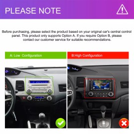 Rrrradio For Honda Civic 2006-2011 Apple CarPlay Android 13 Car Stereo Radio GPS WiFi