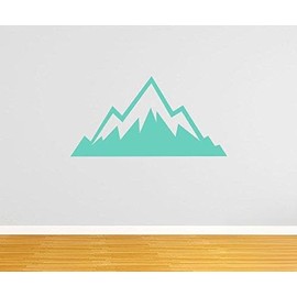 Grain To Glass Designs Jagged Mountain Range Wall Home Decor Vinyl Decal - 24" Mint
