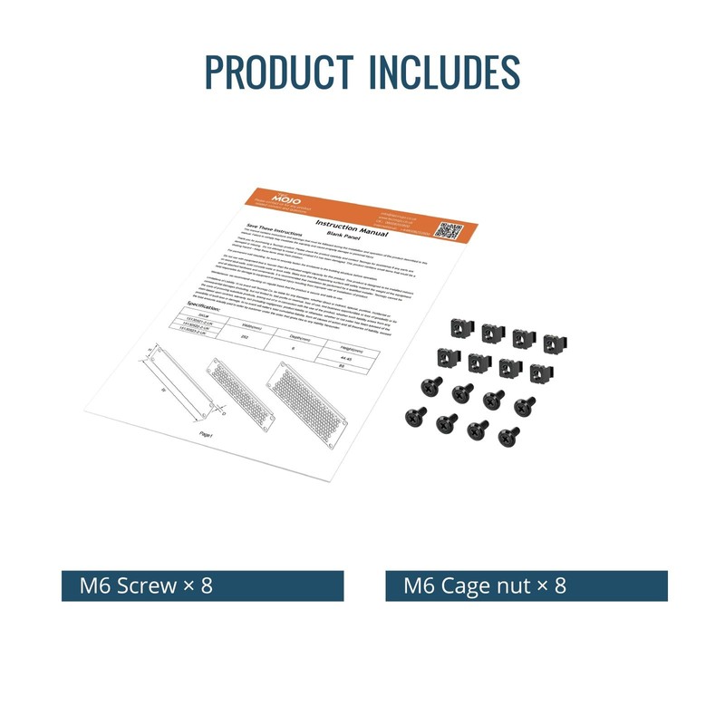 Tecmojo 1U Blank Rack Mount Panel, Steel Patch Panel Filler