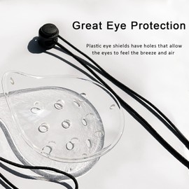Breathable, Transparent Plastic Eye Shield with Elastic Rope for Eye Protection, 2 - Piece Set
