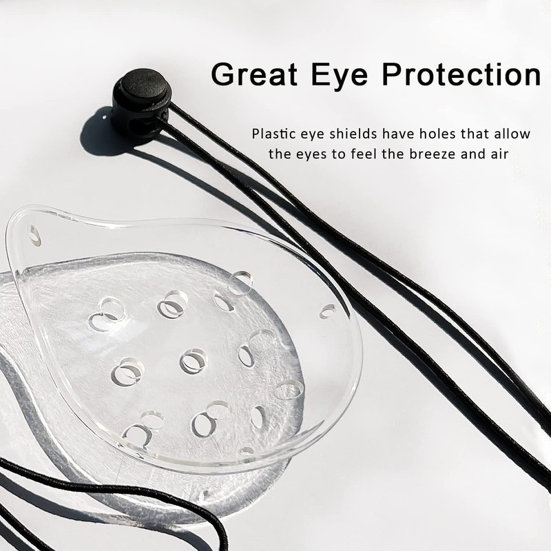 Breathable, Transparent Plastic Eye Shield with Elastic Rope for Eye