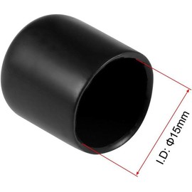 MACHSWON 15mm Rubber End Caps Vinyl Round End Cap Cover End Safety Cover,black,20pcs