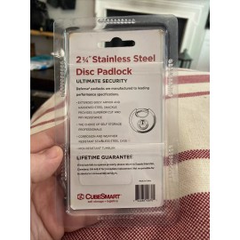 CubeSmart 2 3/4 Stainless Steel Disc Padlock CS-670  Storage Unit With Key