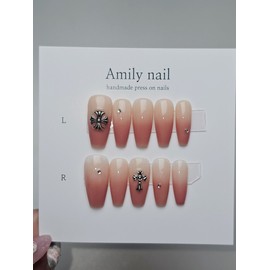 ♡Dry rose gradient [Handmade nail tip] Emily Nail - Short Square / ♡드라이로즈 그라데이션 [수제네일팁] 에밀리네일 - 숏스퀘어