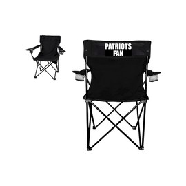 VictoryStore Outdoor Camping Chair - Patriots Fan Black Folding Camping Chair with Carry Bag