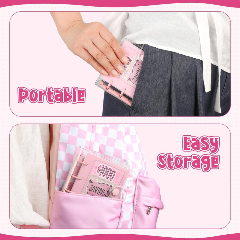 Mafegu Mini Money Saving Binder with 25 Envelopes, $1000 Savings