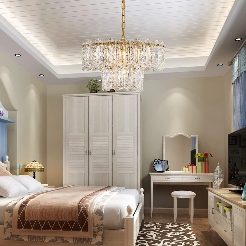 AGV LIGHTING CH010 Crystal Chandelier, Vintage Pendant Chandelier Lighting with