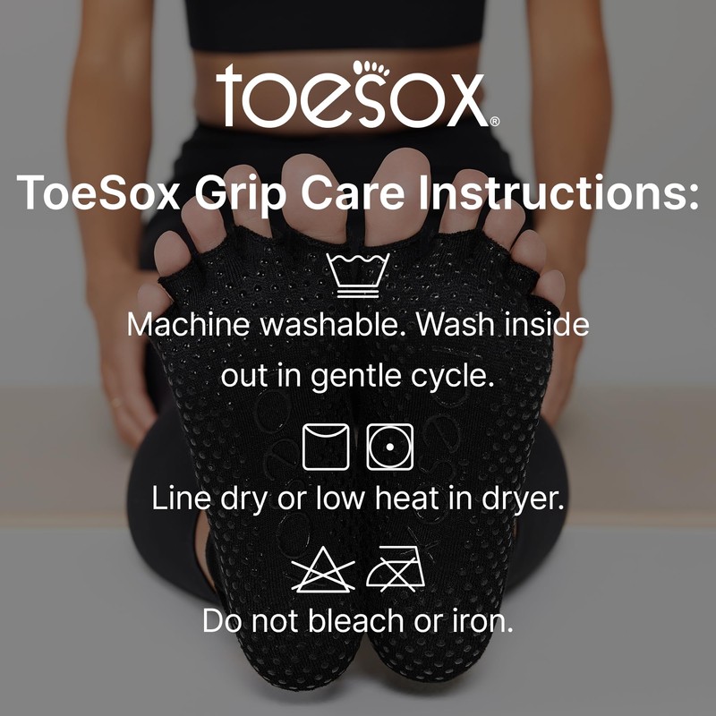 Grip Half Toe Elle 3 Pack Black Medium