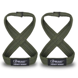 Beastpowergear - Correa de muñeca con figura 8 | Heavy Duty Deadlift levantamiento de pesas, levantamiento de pesas, levantamiento de pesas, levantamiento de pesas y levantamiento de hombros,