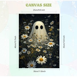 QENSPE 5D Diamond Art Daisy DIY Round Full Drill Diamond Painting Kits for Beginners,Ghost Diamond Dots for Adults,Home Wall Decor & Gift Perfect for Relaxation 12x16 inch