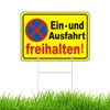Signs Entryway Ausfahrt Freihalten with Posts 30 x 20 cm