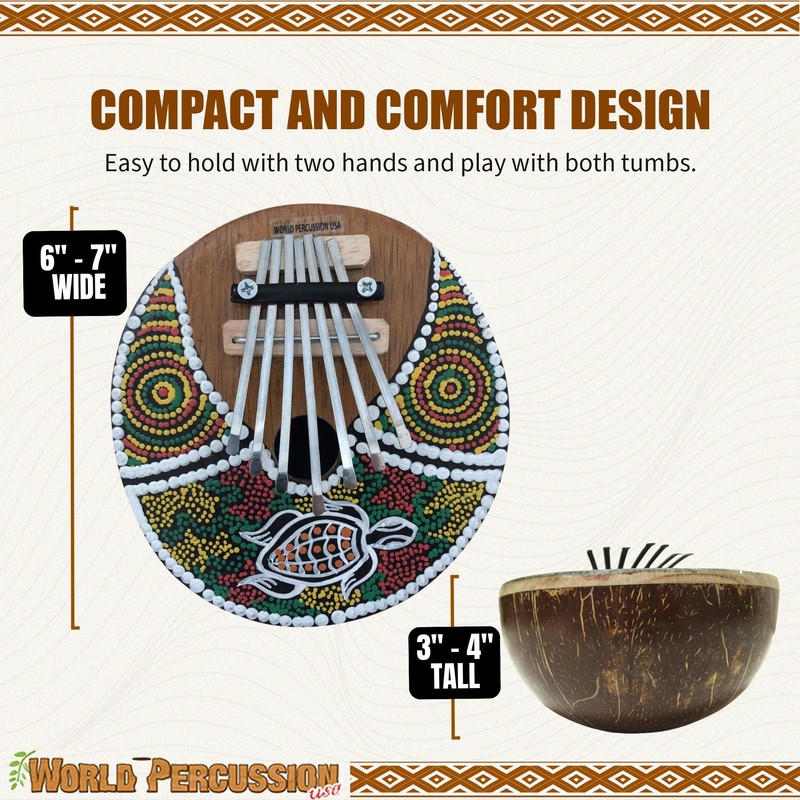 World Percussion USA Kalimba Thumb Piano - 7 keys -