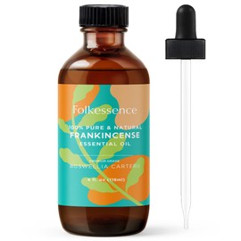 Folkulture Frankincense Essential Oil Organic | 4 Fl Oz - 100% Pure, Natural Frankincense Oil | Essential Oil for Skin | Premium Grade with Glass Dropper for Aromatherapy