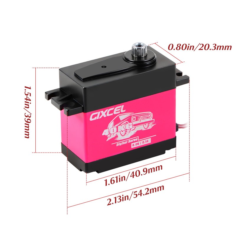GIXCEL 40KG High Torque Digital RC Servo, Waterproof Metal Gear
