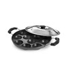 TOSAA 12 Cavity Appam Patra Side Handle with Lid, 23