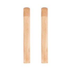 TUPANDY 2PCS Empty Nature Bamboo Toothbrush Travel Case Portable Bamboo Toothbrush Container Holder Storage Personal Cleaning Tools Carry Case for Home and Travel