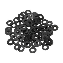 TOP-VIGOR 150Pcs Black Nylon Flat Washers, M4 x 9mm x 1mm Insulating Round Seal Spacer Tap Sealing O Ring Gasket for Faucet Pipe Water Hose