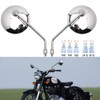 Chrome Motorcycle Handlebar Mirrors Rearview Side Mirrors Fit with M8