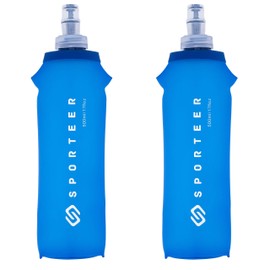 Sporteer Soft Hydration Flask - 500 ml - 2-Pack - Collapsible, Folding Easy to Carry Water Bottle