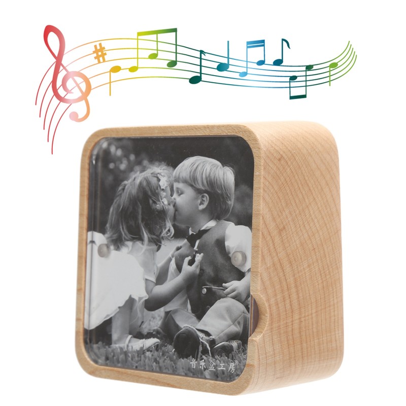 Music Box Gravity Sensor Wooden Photo Frame Musical Box for