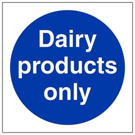 V Safety Dairy Products Magnetic Safety Sign 100mm x 100mm