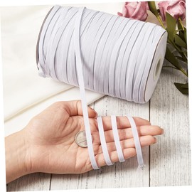 Tofficu 12mm Flat Elastic Ribbon Band Polyester Costume Band Stretch Belt Roll Elastic Clothing for DIY 91m