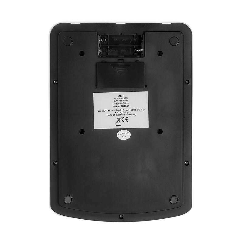 CDN Portable Digital Kitchen Scale 22 lb. Capacity, Backlit Easy-to-Read